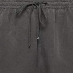 Weekend Max Mara Grey Silk Blend Drawstring Pants S