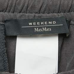 Weekend Max Mara Grey Silk Blend Drawstring Pants S