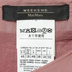 Pre Owned Weekend Max Mara Dusty Pink Cotton Blend Belted Wide Leg Jumpsuit XL