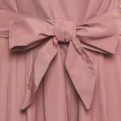 Pre Owned Weekend Max Mara Dusty Pink Cotton Blend Belted Wide Leg Jumpsuit XL