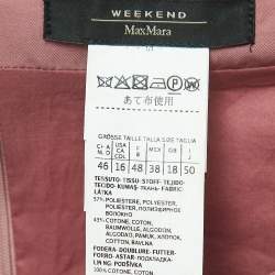 Pre Owned Weekend Max Mara Dusty Pink Cotton Blend Belted Wide Leg Jumpsuit XL