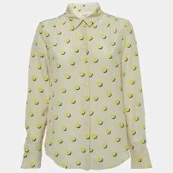 Pre Owned Weekend Max Mara Beige Printed Silk Shirt M