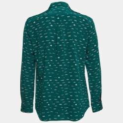 Weekend Max Mara Green Transport Printed Silk Shirt M
