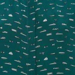Weekend Max Mara Green Transport Printed Silk Shirt M