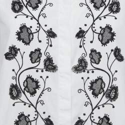 Weekend Max Mara White Embroidered Cotton Button Front Shirt M 