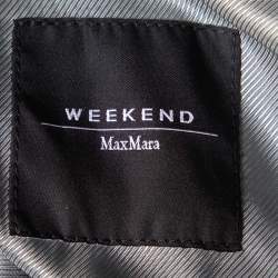 Weekend Max Mara Grey Wool Double Breasted Belted Coat L