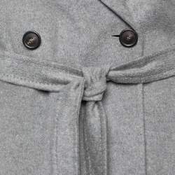 Weekend Max Mara Grey Wool Double Breasted Belted Coat L