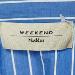 Weekend Max Mara Blue Striped Cotton Button Front Shirt L