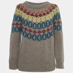 Weekend Max Mara Grey patterned Wool Sweater M