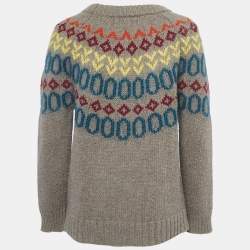 Weekend Max Mara Grey patterned Wool Sweater M