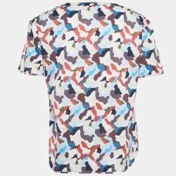 Weekend Max Mara Multicolor Camouflage Print Cotton Half Sleeve T-Shirt XS