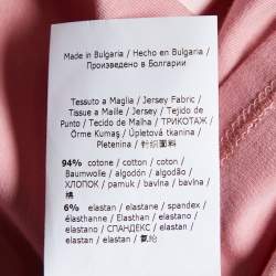 Pre Owned Weekend Max Mara Pink Printed Cotton Crew Neck T-Shirt L