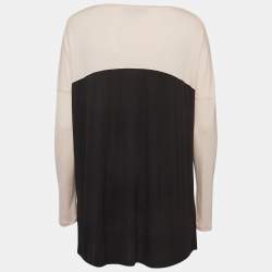 Pre Owned Weekend Max Mara Pink/Black Colorblocked Jersey Top M