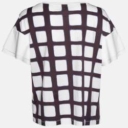 Weekend Max Mara White Check Print Cotton Top XL