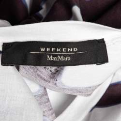 Weekend Max Mara White Check Print Cotton Top XL
