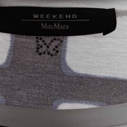 Weekend Max Mara White Check Print Cotton Top XL