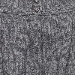 Weekend Max Mara Grey Zig Zag Wool Knee Length Skirt S
