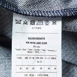 Pre Owned Weekend Max Mara Navy Blue Striped Wool Knit Midi Dress M