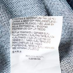 Pre Owned Weekend Max Mara Navy Blue Striped Wool Knit Midi Dress M