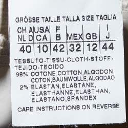 Pre Owned Weekend Max Mara Cream Cotton Straight-Leg Pants M