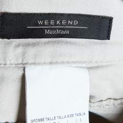 Pre Owned Weekend Max Mara Cream Cotton Straight-Leg Pants M