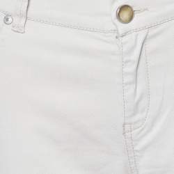 Pre Owned Weekend Max Mara Cream Cotton Straight-Leg Pants M