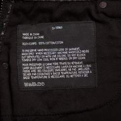 Denim X Alexander Wang Charcoal Grey Denim Distressed Frayed Hem Mini Skirt M