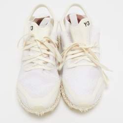Y-3 White Knit Fabric Runner 4D Exo Low Top Sneakers Size 38