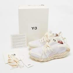 Y-3 White Knit Fabric Runner 4D Exo Low Top Sneakers Size 38