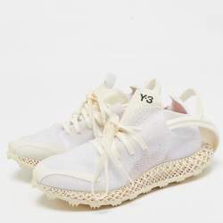 Y-3 White Knit Fabric Runner 4D Exo Low Top Sneakers Size 38