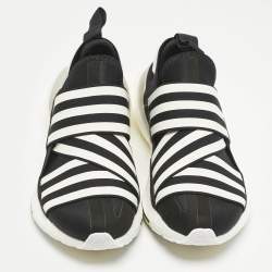 Pre Owned Adidas Y-3 Black/White Fabric Ultra Boost 22 Sneakers Size 38