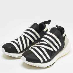 Pre Owned Adidas Y-3 Black/White Fabric Ultra Boost 22 Sneakers Size 38