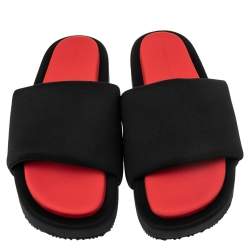 Y-3 Black Fabric Platform  Sandals  Size 39