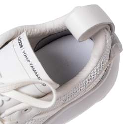 Y-3 White Leather Shiku Run Lace Up Sneakers Size 40.5