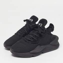 Pre Owned حذاء رياضي واي-3 كايوa شبكة سوداء وشامواه برباط علوي مقاس 38.5