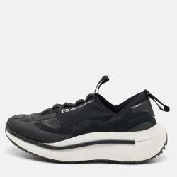 Pre Owned Y-3 Qisan Cozy Size 38.5 Black Nylon Rubber Low Top Sneakers