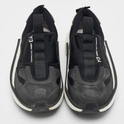 Pre Owned Y-3 Qisan Cozy Size 38.5 Black Nylon Rubber Low Top Sneakers