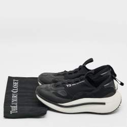 Pre Owned Y-3 Qisan Cozy Size 38.5 Black Nylon Rubber Low Top Sneakers