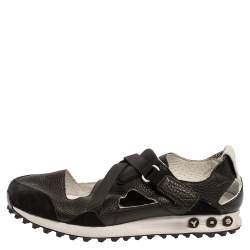 Pre Owned Y-3 Black Suede And Leather Strappy Velcro Sandal Sneakers Size 42