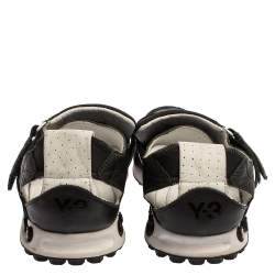 Pre Owned Y-3 Black Suede And Leather Strappy Velcro Sandal Sneakers Size 42