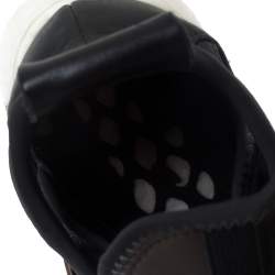 Pre Owned Adidas Y-3 Olive Green/Gray Leather And Stretch Fabric Qasa Elle Sneaker Size 37.5