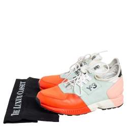 Y3 x adidas Yohji Yamamoto Multicolor Leather And Neoprene Zx Zip Low Top Sneakers Size 36 2/3