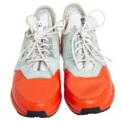 Y3 x adidas Yohji Yamamoto Multicolor Leather And Neoprene Zx Zip Low Top Sneakers Size 36 2/3