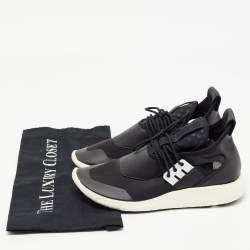 Y-3 Black Leather and Nylon Qasa Elle Sneaker Size 38