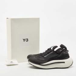 Y-3 Black Fabric and Rubber Qisan Cozy Sneakers Size 38.5
