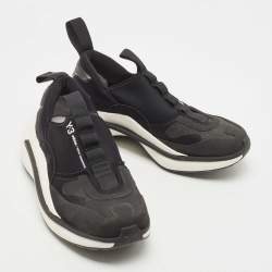 Y-3 Black Fabric and Rubber Qisan Cozy Sneakers Size 38.5