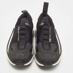 Y-3 Black Fabric and Rubber Qisan Cozy Sneakers Size 38.5