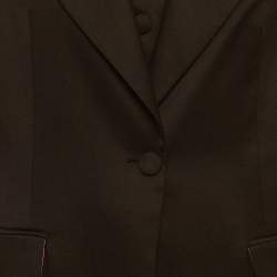 Pre Owned Yasmin kaptanoglu Black Gabardine Vest and Blazer Set S