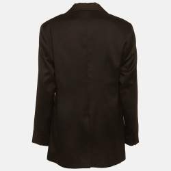 Pre Owned Yasmin kaptanoglu Black Gabardine Vest and Blazer Set S