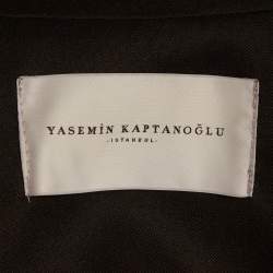 Pre Owned Yasmin kaptanoglu Black Gabardine Vest and Blazer Set S